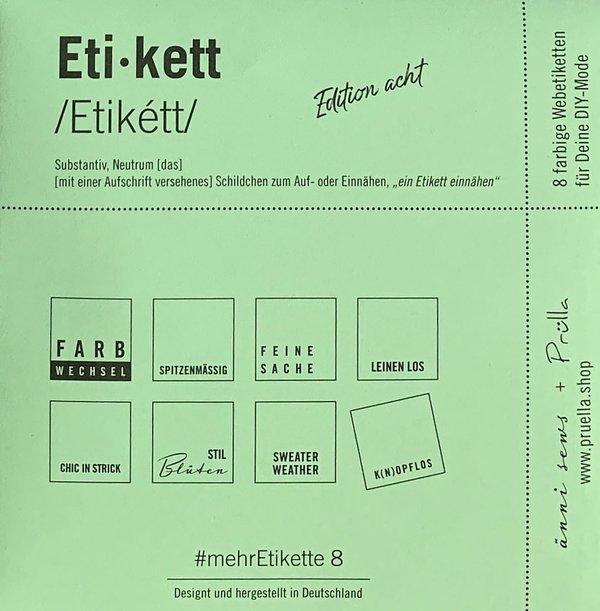 4 x #mehrEtikette 8. Edition - hellgrün